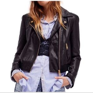 Free People Faux Leather Moto Jacket